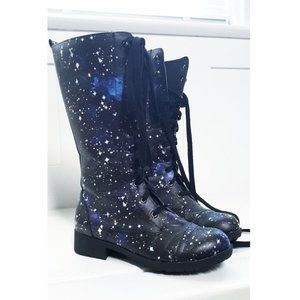 Galaxy Tall Combat Boots 🌌 Women's Size 6